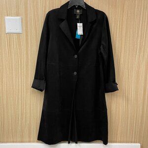NWT House of Harlow 1960Black Faux Leather Coat Size Medium